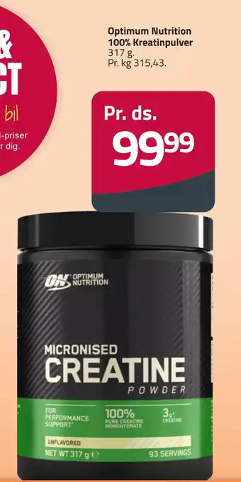 Fleggaard Optimum nutrition 100% kreatinpulver tilbud