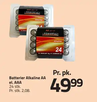 Batterier alkaline aa el. aaa