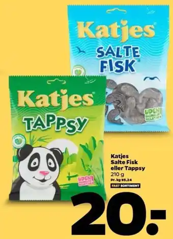 Netto Katjes Salte Fisk eller Tappsy 210 g tilbud