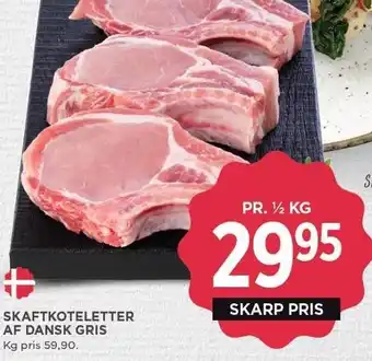 MENY Skaftkoteletter af dansk gris tilbud