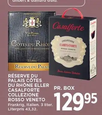 MENY Réserve du palais cótes du rhóne eller casalforte collezione rosso veneto tilbud