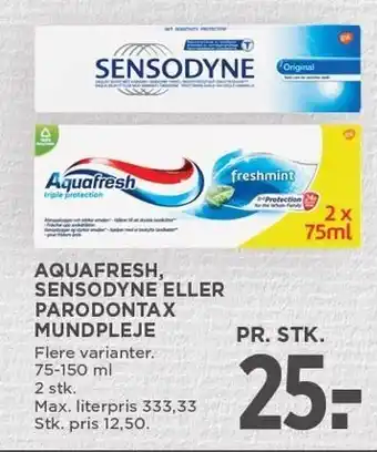 MENY Aquafresh, sensodyne eller parodontax mundpleje tilbud