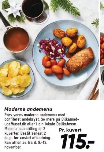Bilka Moderne andemenu tilbud