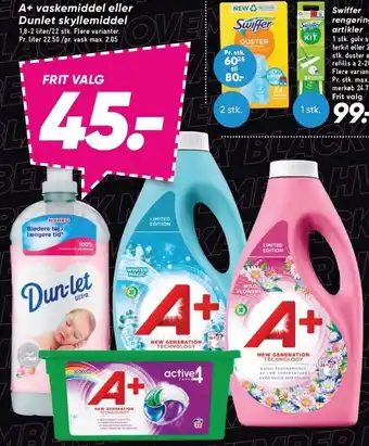 Bilka A+ vaskemiddel eller dunlet skyllemiddel tilbud