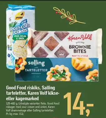 Føtex Good food riskiks, salling tarteletter, karen volf kikse- eller kagemarked tilbud