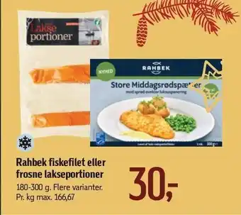 Føtex Rahbek fiskefilet eller frosne lakseportioner tilbud