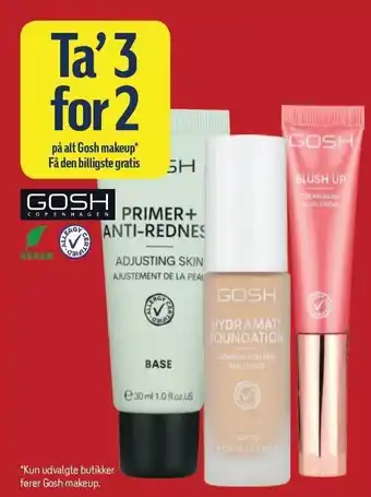Føtex Ta' 3 for 2 på alt gosh makeup tilbud