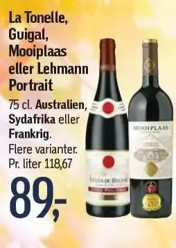 Føtex La tonelle, guigal, mooiplaas eller lehmann portrait tilbud