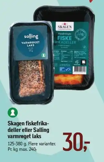 Føtex Skagen fiskefrikadeller eller salling varmrøget laks tilbud