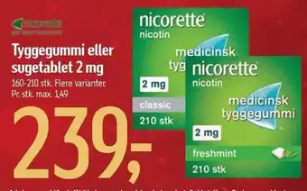 Føtex Tyggegummi eller sugetablet 2 mg tilbud