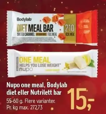 Føtex Nupo one meal, bodylab diet eller nutrilett bar tilbud