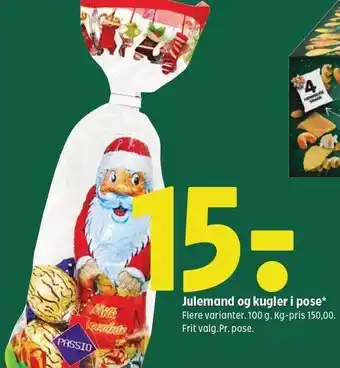 Juleman og kugler i pose