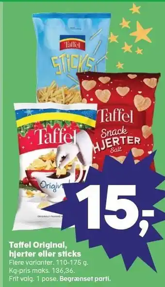 Taffel original, hjerter eller sticks