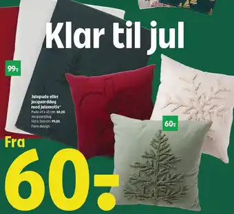 Julepuder eller jacquarddug med julemotiv