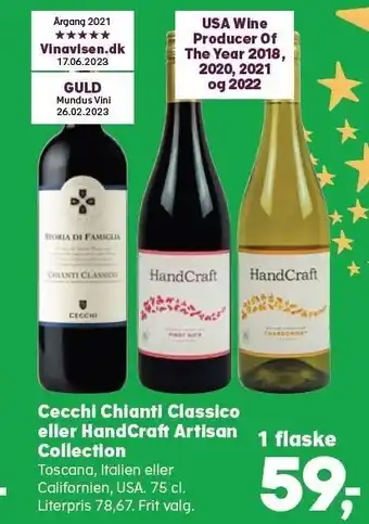 SuperBrugsen Cecchi chianti classico eller handcraft artisan collection tilbud