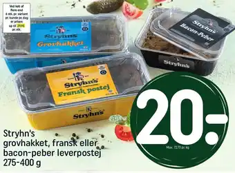 REMA 1000 Stryhn's grovhakket, fransk eller bacon-peber leverpostej tilbud