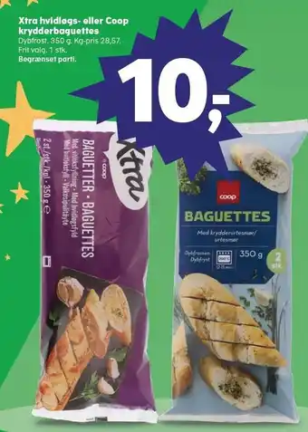 Xtra hvidløgs- eller coop krydderbaguettes