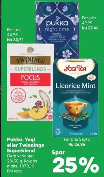 Pukka, yogi eller twinnings superblend