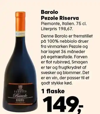 SuperBrugsen Barolo pezole riserva tilbud