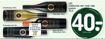 REMA 1000 Lzc californisk rød-, hvid- eller rosévin tilbud