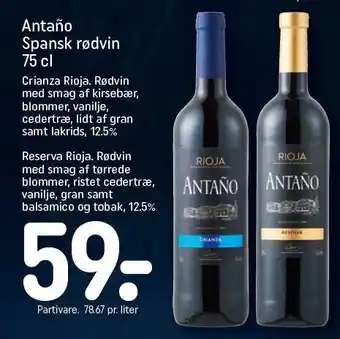 REMA 1000 Antaño spansk rødvin tilbud