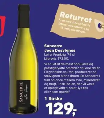 SuperBrugsen Sancerre jean desvignes tilbud