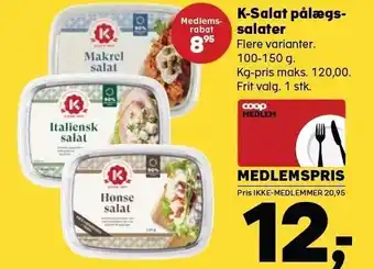 SuperBrugsen K-salat pålægssalater tilbud