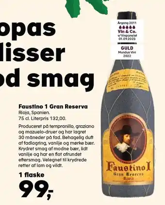 SuperBrugsen Faustino 1 gran reserva tilbud