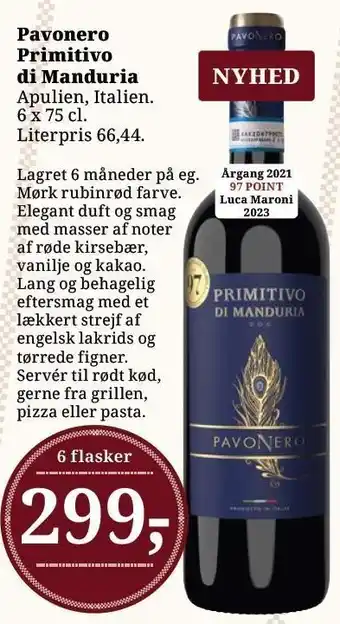 Pavonero primitivo di manduria