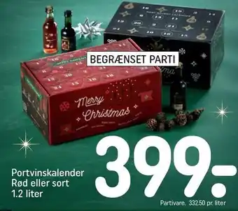 REMA 1000 Portvinskalender rød eller sort tilbud