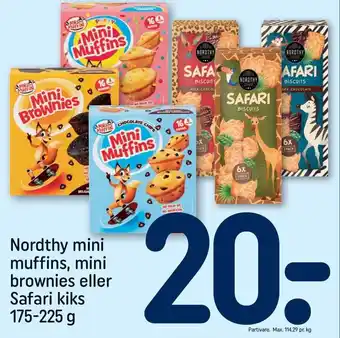REMA 1000 Nordthy mini muffins, mini brownies eller safari kiks tilbud