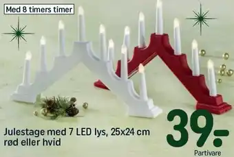 REMA 1000 Julestage med 7 led lys, 25x24 cm rød eller hvid tilbud
