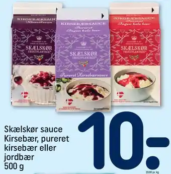 REMA 1000 Skælskør sauce kirsebær, pureret kirsebær eller jordbær tilbud