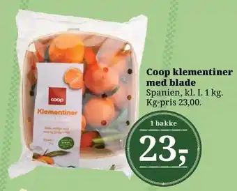 Dagli'Brugsen Coop klementiner med blade tilbud