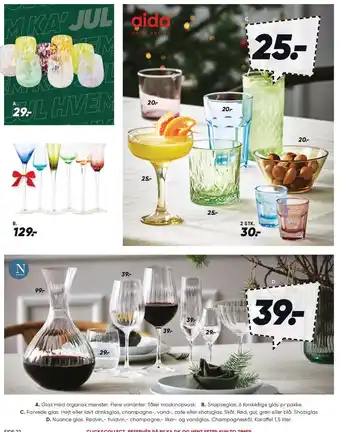 Bilka Glas med organisk mønster, snapseglas, farvede glas el. nuance glas tilbud