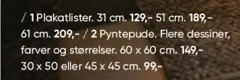 Bilka Plakatlister eller pyntepude tilbud