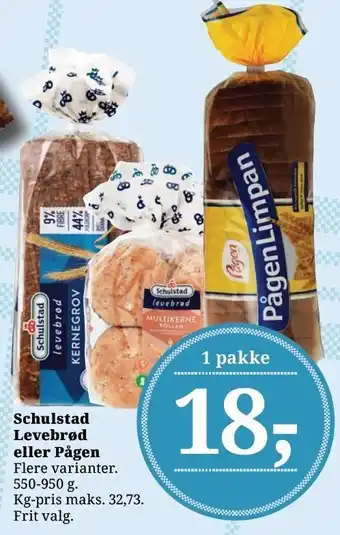 Dagli'Brugsen Schulstad levebrød eller pågen tilbud