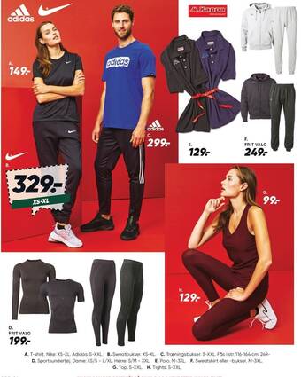 Bilka T-shirt, sweatbukser, træningsbukser, sportsundertøj, polo, sweatshirt eller -bukser, top eller tights tilbud