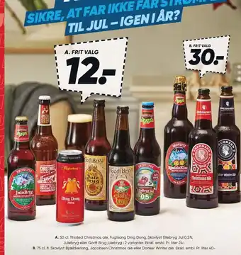 Bilka Thisted christmas ale, fuglsang din dong, skovlyst ellebryg, julebryg eller godt bryg, skovlyst bjældeklang, jacobsens christ tilbud