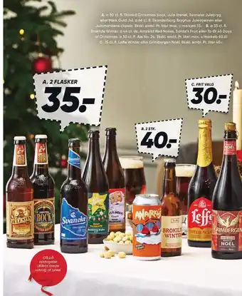 Bilka Thisted christmas bock, jule stenøl, svaneke julebryg eller mørk guld, brokilde winter, anarkist red noses, santa´s fruit ell tilbud