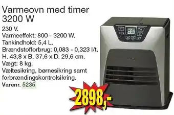 Harald Nyborg Varmeovn med timer 3200 w tilbud