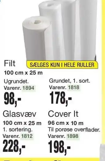 Harald Nyborg Filt, glasvæv el. cover it tilbud