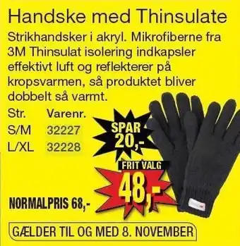 Harald Nyborg Handske med thinsulate tilbud