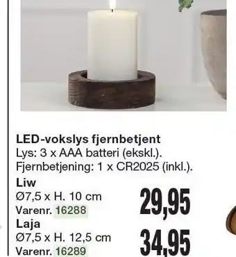 Harald Nyborg Led-vokslys fjernbetjent tilbud