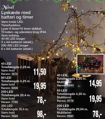 Harald Nyborg Lyskæde med batteri og timer tilbud