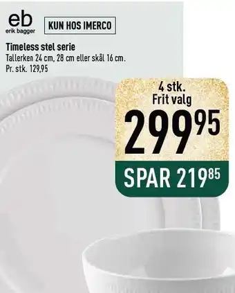 Imerco Timeless stel serie tilbud