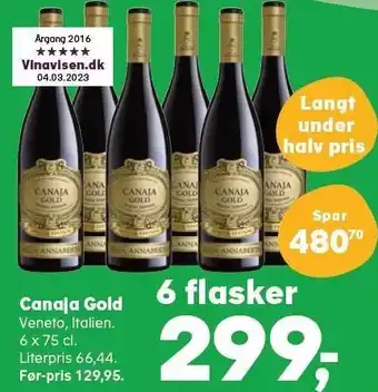 Kvickly Canaja gold 6 fl tilbud