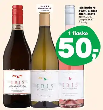 Kvickly Ibis barbera d'asti, bianco eller rosato tilbud