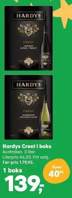 Kvickly Hardys crest i boks tilbud
