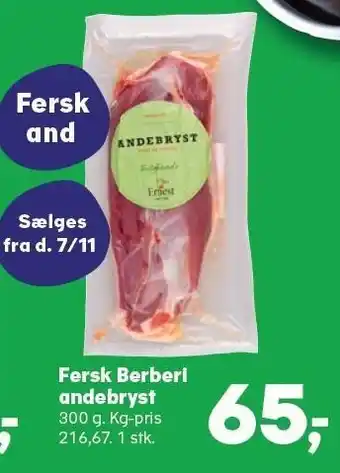 Kvickly Fersk berberi andebryst tilbud